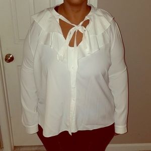 White shirt with neck tie